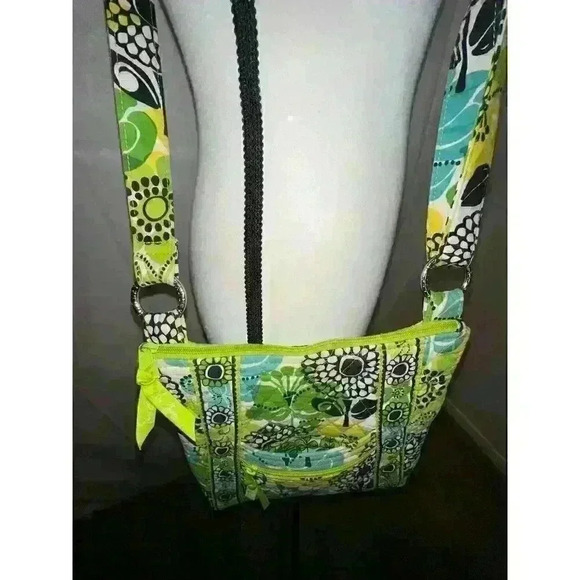 Vera Bradley All Limes Up Green Floral Crossbody Purse with Pockets - Picture 7 of 15